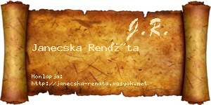 Janecska Renáta névjegykártya